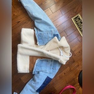 Jean Sherpa cropped jacket